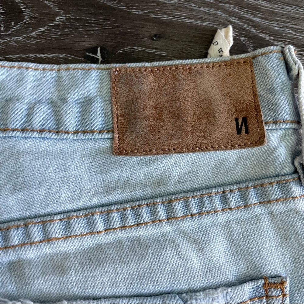 COMUNE Los Angeles Straight leg Distressed Jeans Size 26 Light Wash - Picture 8 of 10